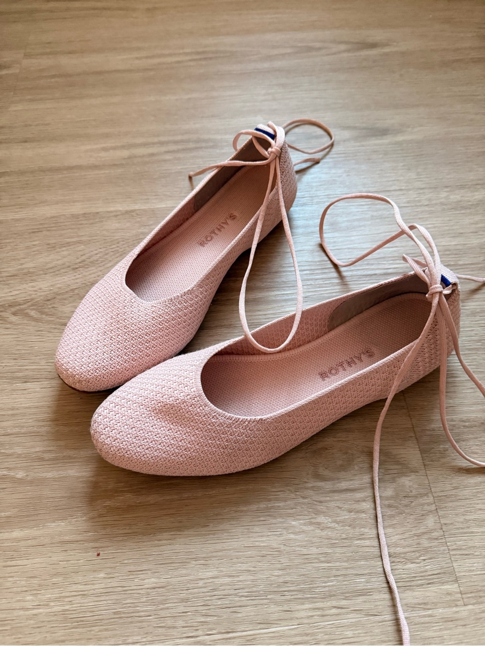 Rothy’s Square Wrap Ballet Flats Pale Pink - Women’s Sz 11.5